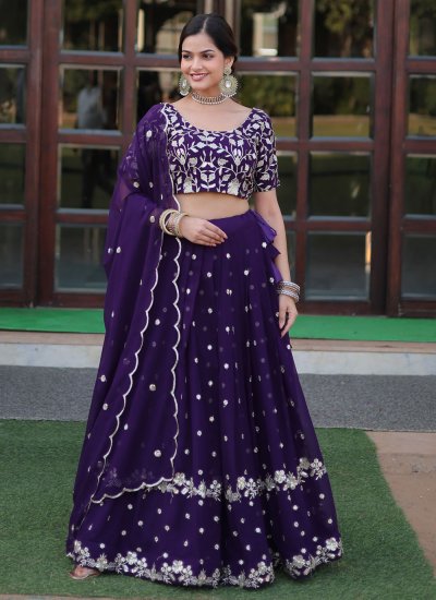 Integral Purple Wedding Trendy Lehenga Choli