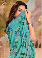 Intricate Turquoise Party Contemporary Saree