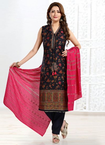 Irresistible Art Silk Handwork Readymade Salwar Suit