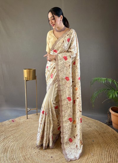 Jazzy Tussar Silk Designer Traditional Saree