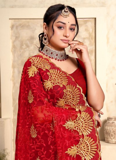 Latest Embroidered Net Classic Saree