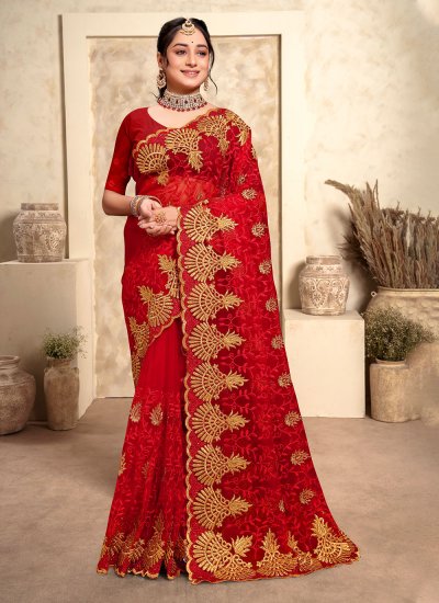 Latest Embroidered Net Classic Saree