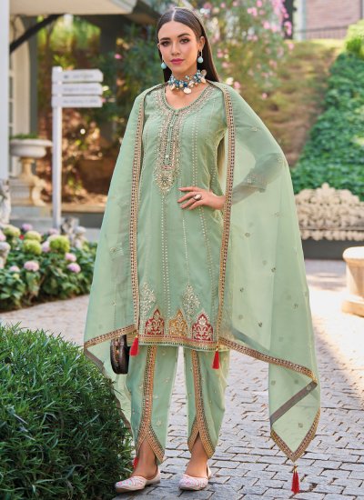 Buy Blue Bollywood Silk Salwar Kameez Punjabi Suit Phulkari Dupatta  Designer Patiala Suit Custom Stitched Dress for Women and Girls Online in  India - Etsy