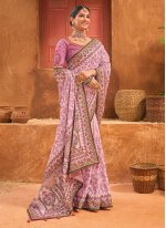 Lavender Banarasi Silk Classic Saree