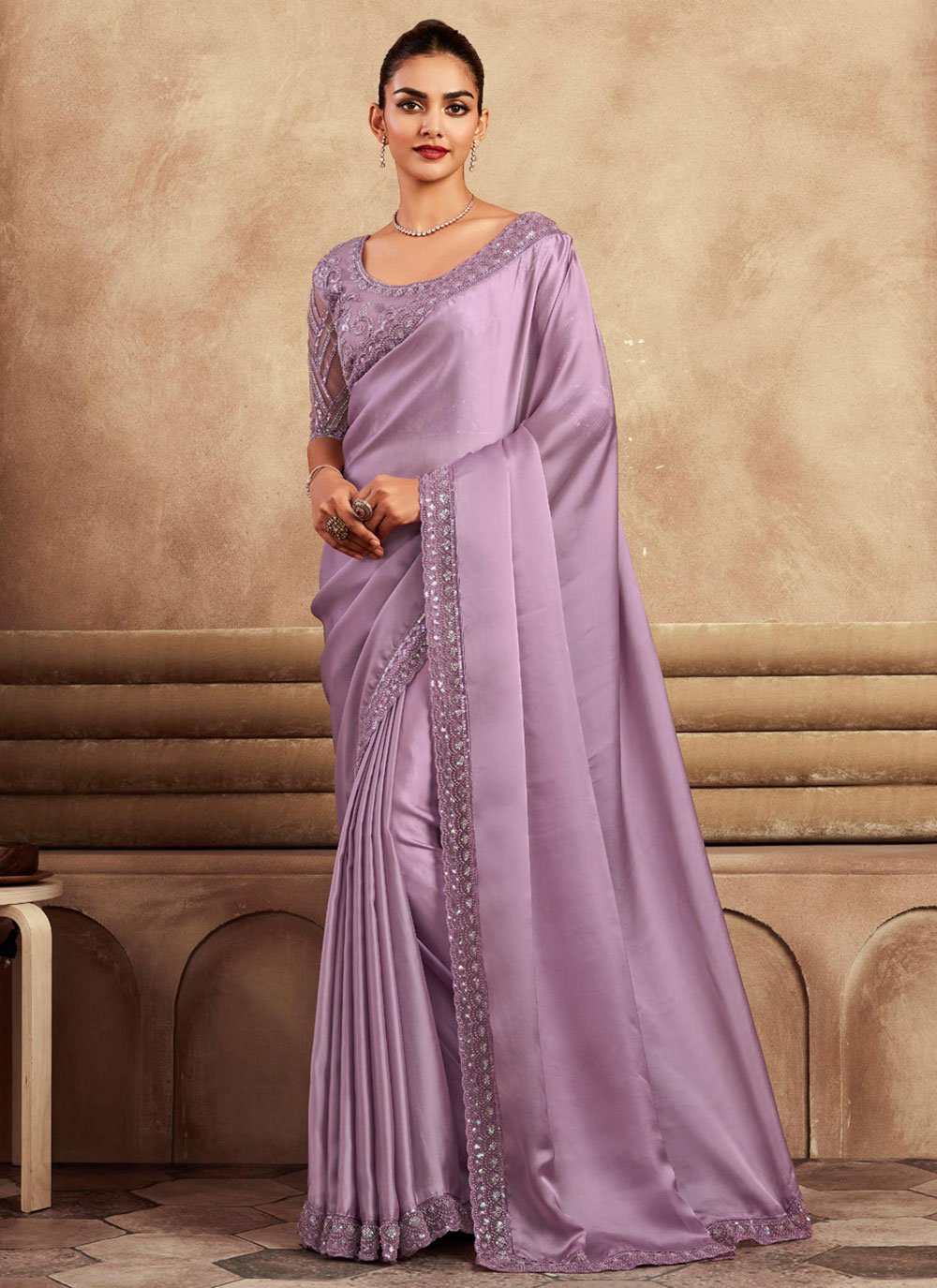 Lavender Wedding Trendy Saree