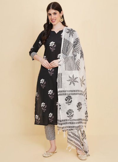 Lively Floral Print Cotton Trendy Salwar Suit