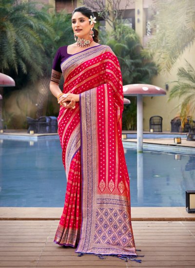Lovely Banarasi Silk Rani Designer Traditional Saree