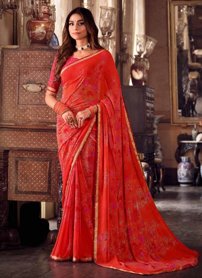 Lovely Red Classic Saree