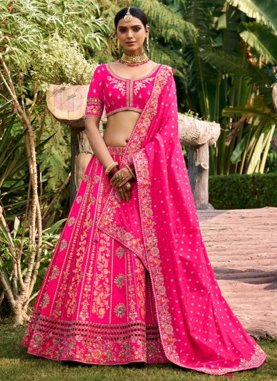 Magenta Banarasi Silk Trendy Lehenga Choli