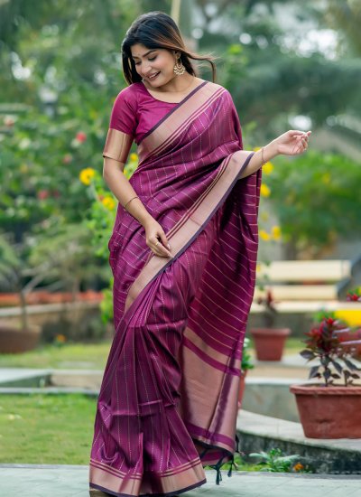 Tussar Silk Line Borders Sarees | Lightweight Silk Sarees | Pattu Saree |  Buy Partywear Saree Online | Saree models, Raw silk saree, Saree