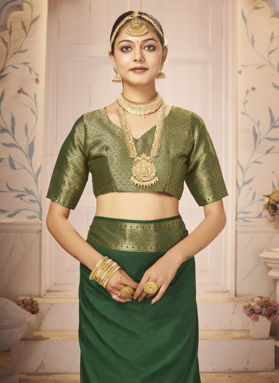 Majesty Designer Green Classic Saree