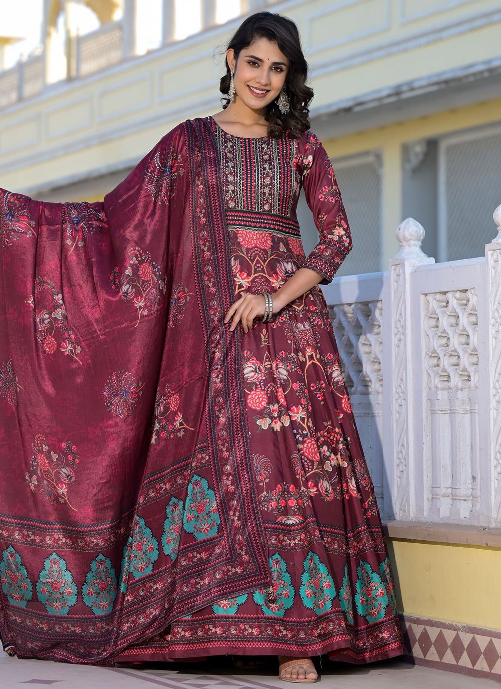 chinese dress ladies Raw silk Maternity Maxi/Gown - Festival Collection