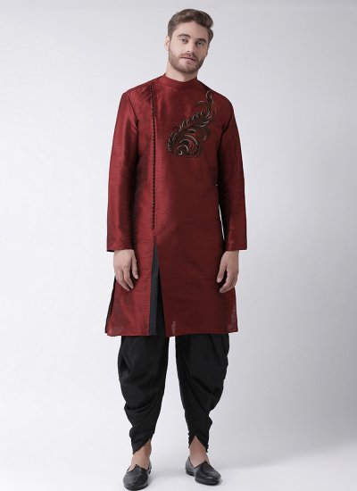 Maroon Embroidered Party Angrakha
