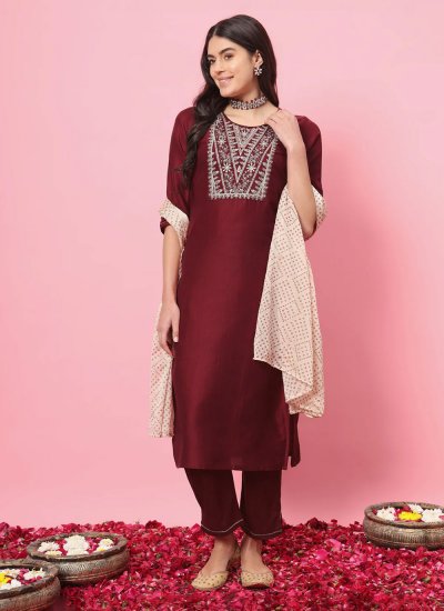 Maroon Party Readymade Salwar Suit