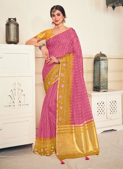 Mesmeric Embroidered Trendy Saree