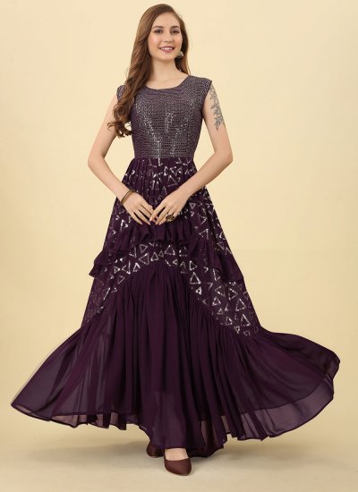 Miraculous Embroidered Georgette Trendy Gown