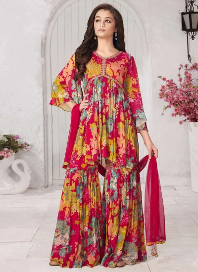 Mod Embroidered Work Multi Colour Salwar Suit