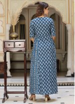 Mod Printed Blue Designer Gown