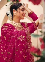 Mod Swarovski Pink Georgette Trendy Salwar Kameez