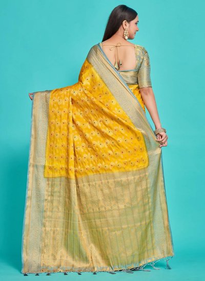 Modernistic Weaving Yellow Trendy Saree