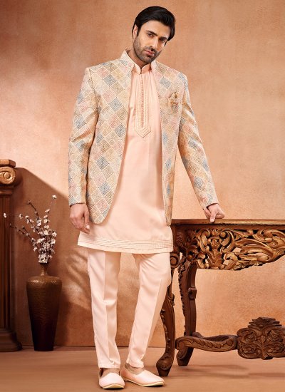 Multi Colour and Peach Color Jodhpuri Suit