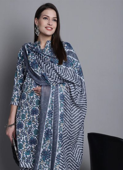Multi Colour Casual Blended Cotton Salwar Suit