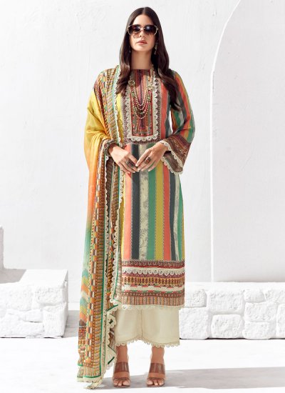 Multi Colour Embroidered Trendy Salwar Suit