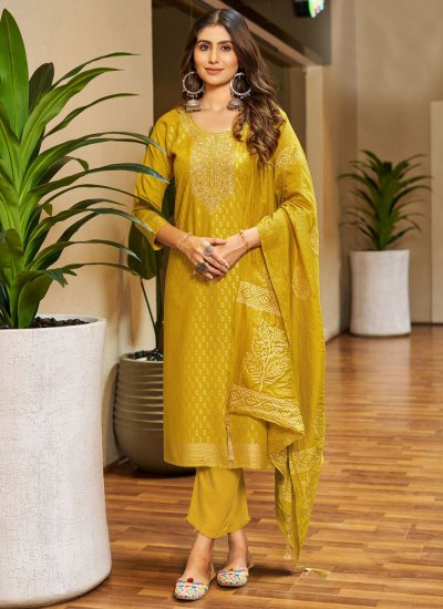 Mustard Rayon Readymade Salwar Suit