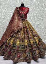 Mustard Sequins Bridal Trendy Lehenga Choli