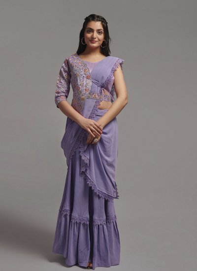 Mystic Purple Engagement Designer Traditional Saree