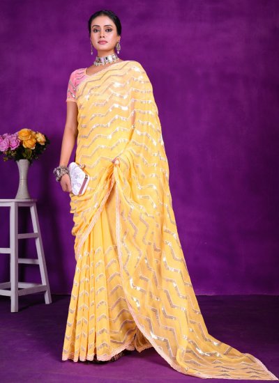 Mystic Yellow Trendy Saree