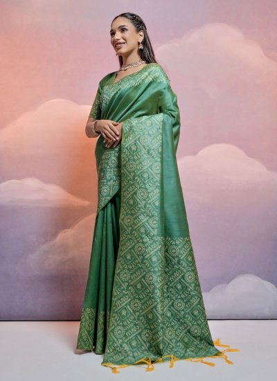 Mystical Green Designer Saree