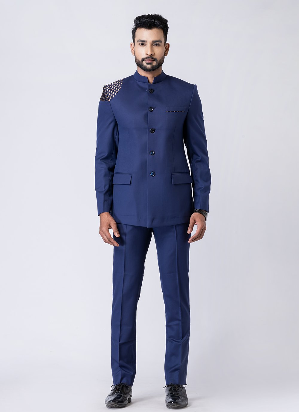 Navy Blue Color Jodhpuri Suit
