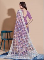 Net Lavender Trendy Saree