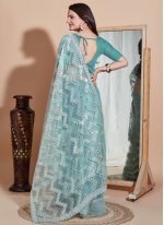 Net Turquoise Trendy Saree