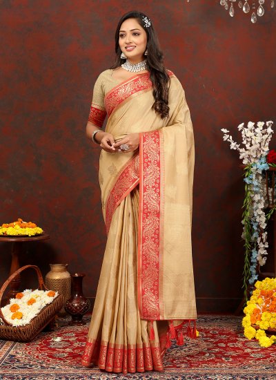Observable Beige Party Trendy Saree