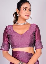 Observable Swarovski Purple Rangoli Trendy Saree