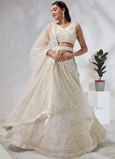 Buy White Wedding Wear Lehenga Choli Online At Zeel Clothing