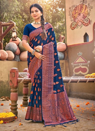 bridal banarasi saree | banarasi saree in golden border with designer blouse