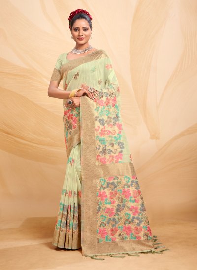 Outstanding Floral Print Designer Traditional Saree