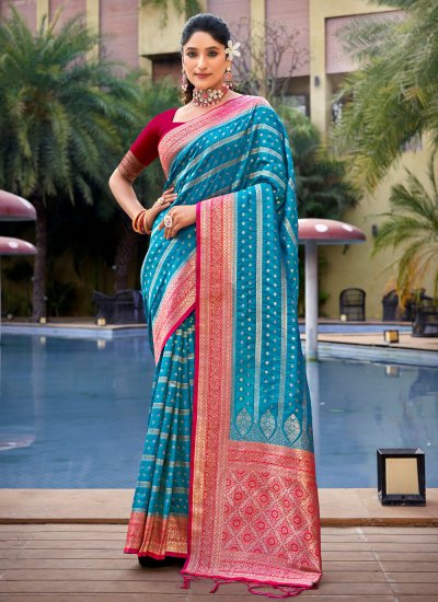 Paramount Banarasi Silk Engagement Designer Traditional Saree