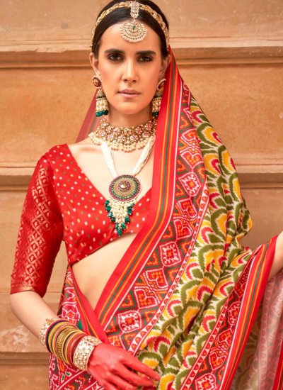 Patola Silk  Multi Colour Contemporary Style Saree