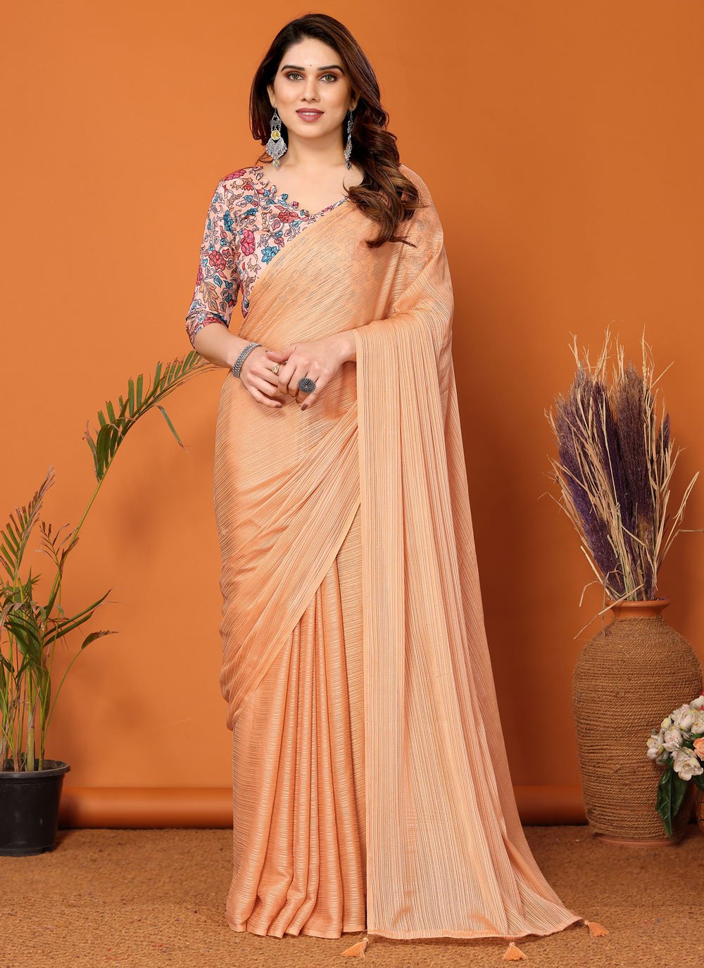 Plain fancy saree best sale