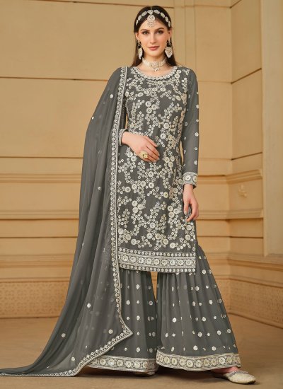 Picturesque Sequins Faux Georgette Trendy Salwar Suit