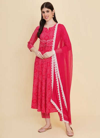 Pink Casual Cotton Salwar Suit