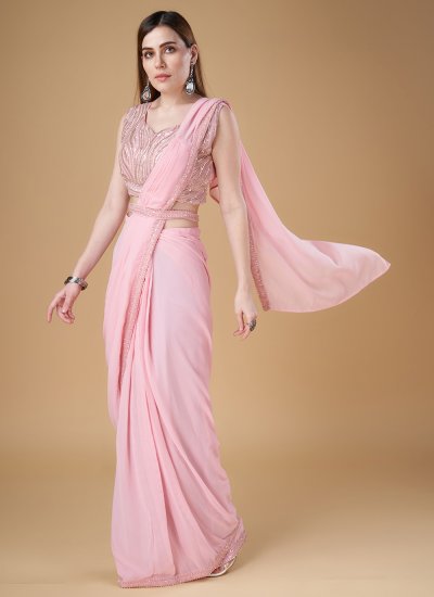Pink Color Designer Saree