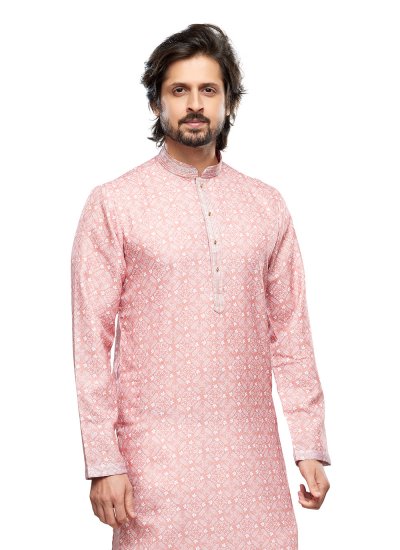 Pink Cotton Festival Kurta Pyjama