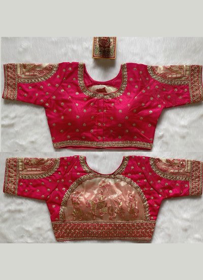Pink Embroidered Silk Blouse