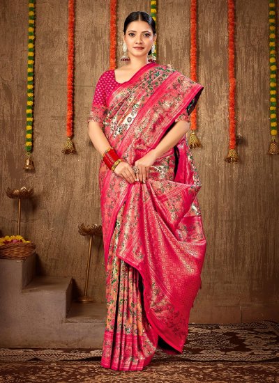 Pink Engagement Designer Traditional Saree