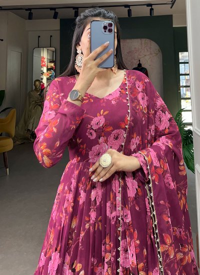 Pink Georgette Designer Gown